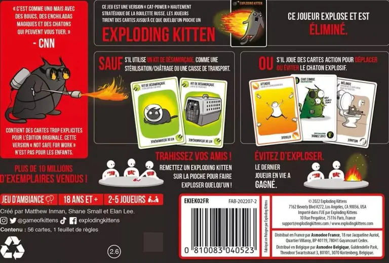 Exploding Kittens NSFW – Jeu de cartes adulte
