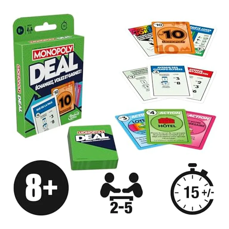 Monopoly Deal – Jeu de cartes rapide (édition française)