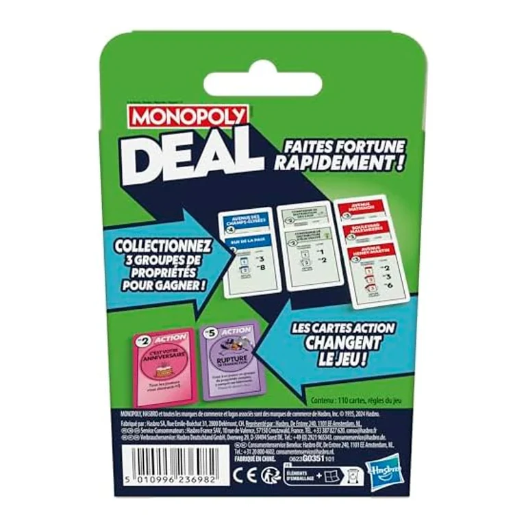Monopoly Deal – Jeu de cartes rapide (édition française)