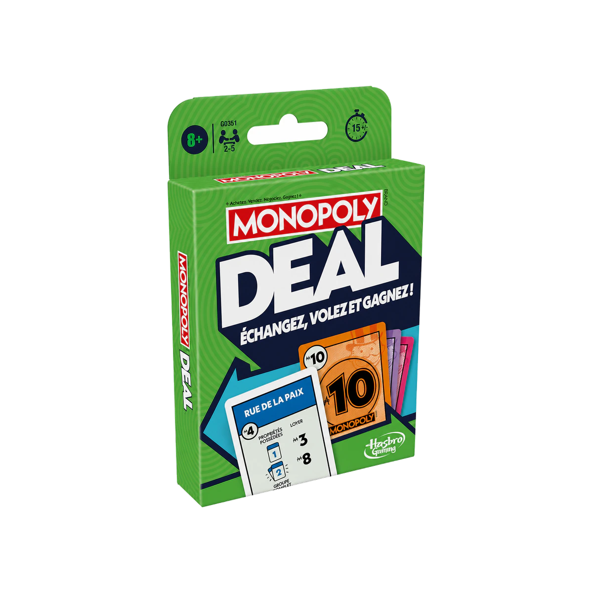 Monopoly Deal – Jeu de cartes rapide (édition française)