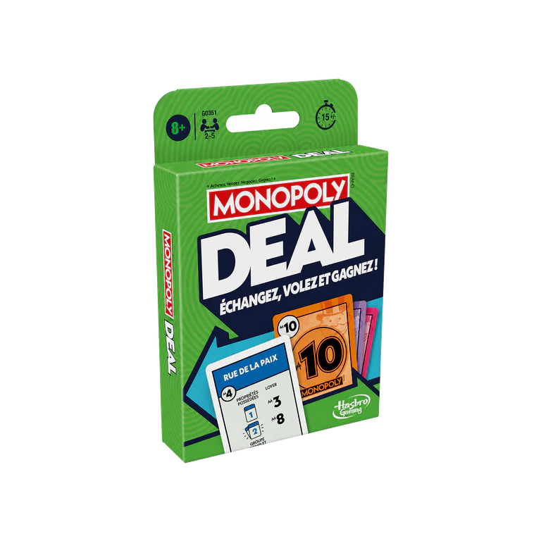 Monopoly Deal – Jeu de cartes rapide (édition française)