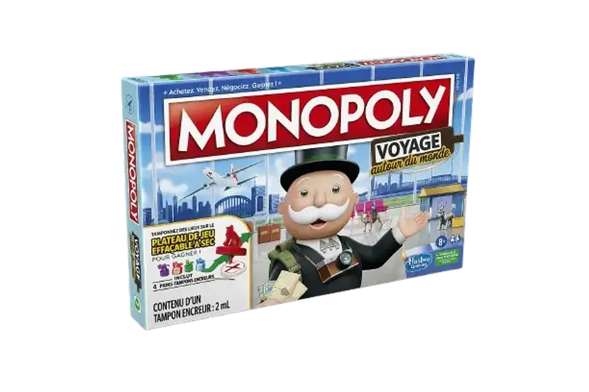 Monopoly Voyage autour du monde – Édition plateau effaçable