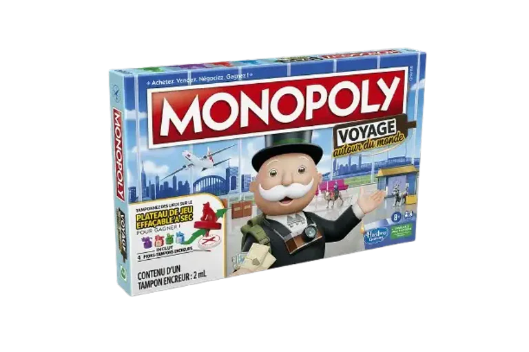 Monopoly Voyage autour du monde – Édition plateau effaçable